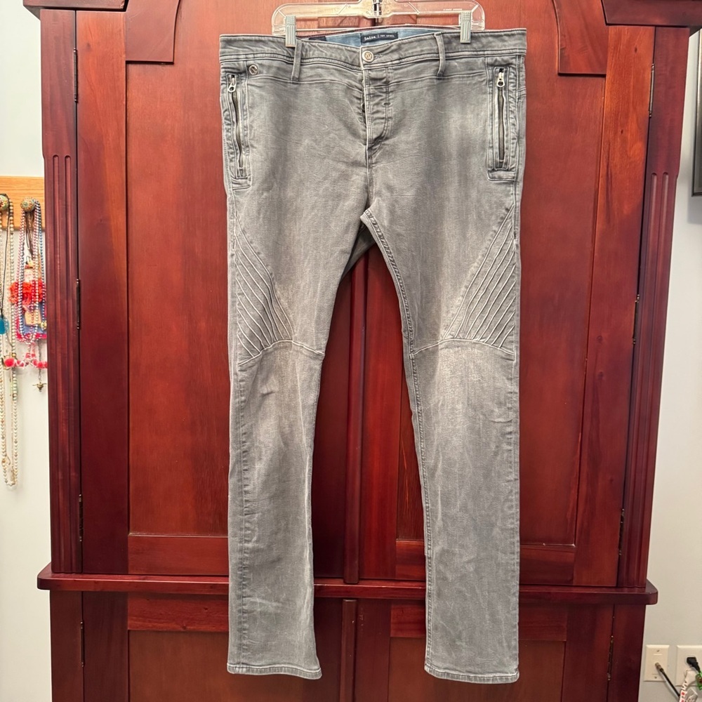 Salsa 1st Level Men’s Gray Denim Jeans Button Fly zippered pockets 38x34